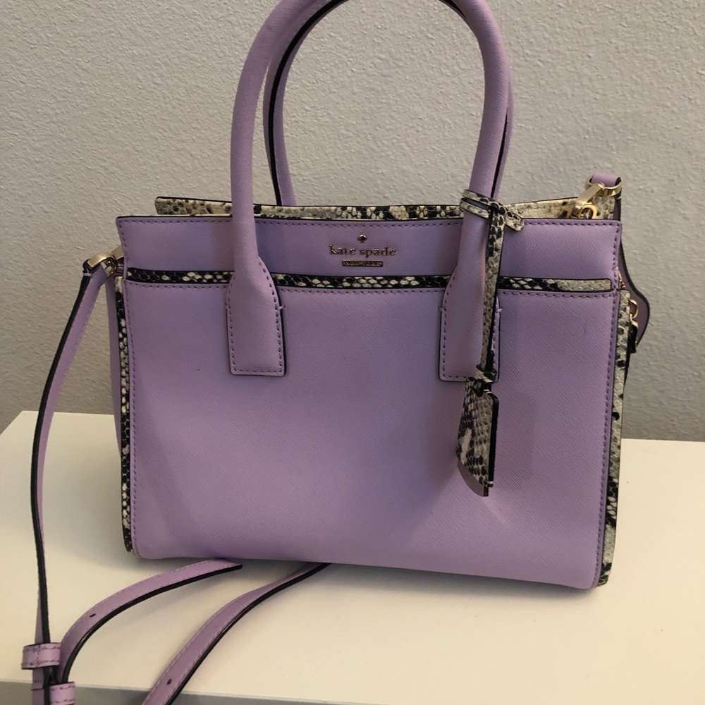 Kate Spade Lavender Purse With Snakeskin Detail